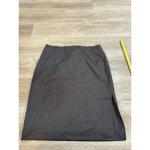 Carolina Herrera Womens Wool Knee Length Pencil‎ Skirt Brown Size 10